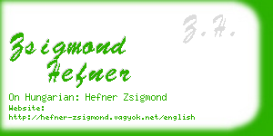 zsigmond hefner business card